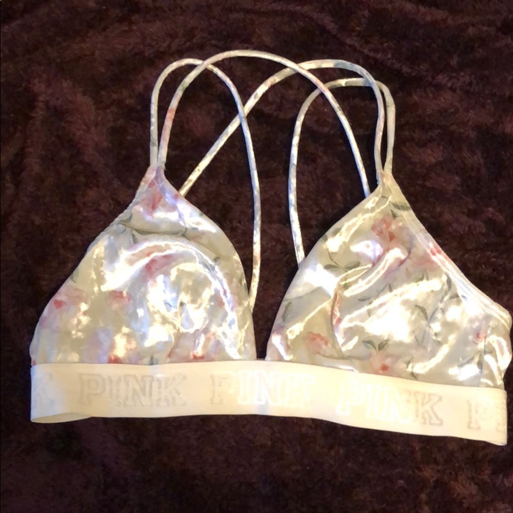 VS PINK Floral Velvet Bralette